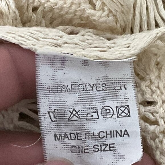 Women's Bohemian Lace Ivory Crochet Swim Cover‎ Up Tunic Dress Size One Size - Picture 9 of 13